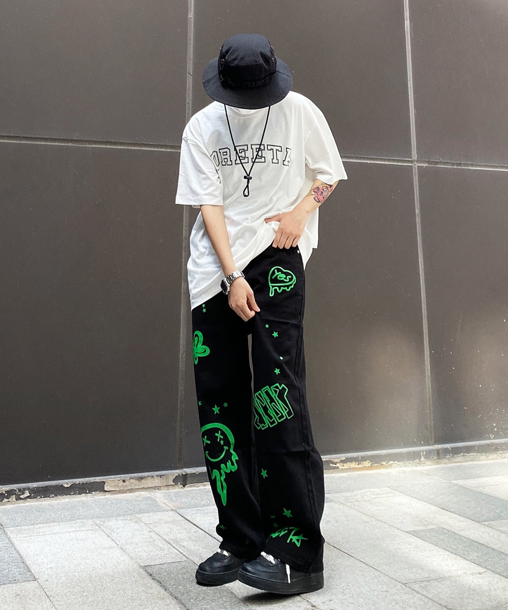 Straight casual pants men's loose wide leg fashion spring work pants japanese streetwear ruffian handsome versatile New