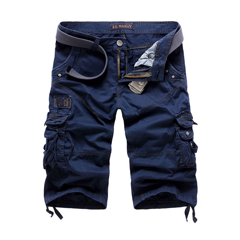 Summer Men's Cropped Trousers Oversized Multi Pocket Streetwear Cotton Cargo Shorts Men Clothing Overalls Casual Shorts AF5822