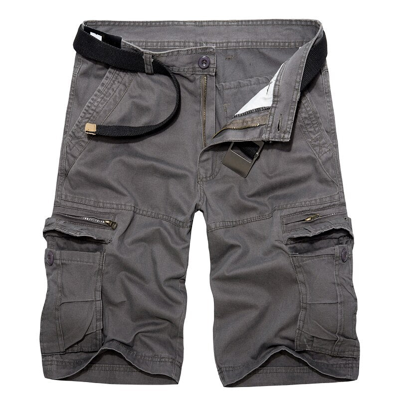 spring summer solid color Tooling shorts men loose washing Multi-pocket tactical cargo cotton shorts for men size 29-40