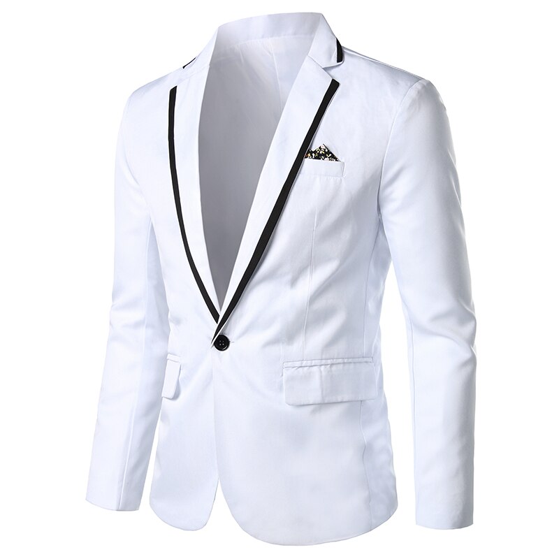 Spring Autumn New Men Blazer Fashion Slim casual blazer for Men Pink/Black/White One Button Mens Suit jacket Outerwear Male 5XL