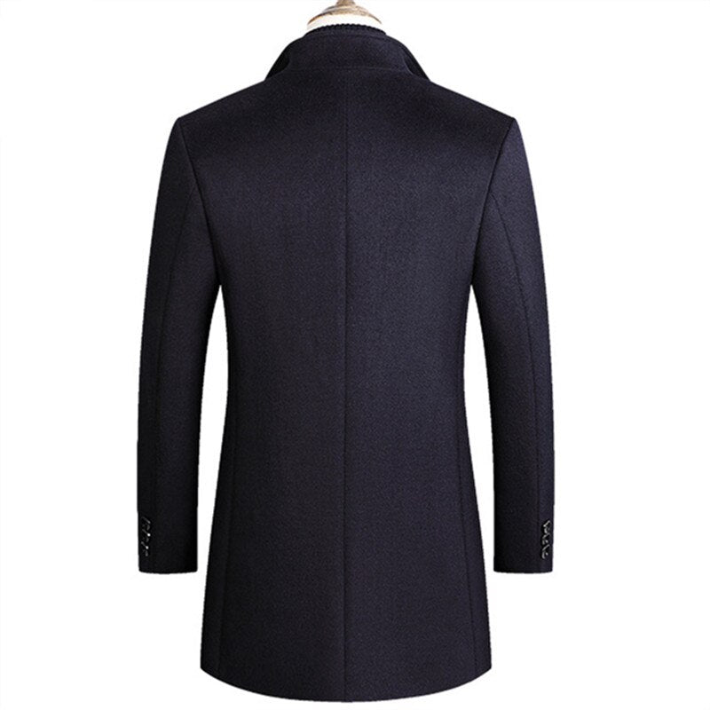 New Men Wool Blends Coats Autumn Winter Solid Men's Wool Jacket Smart Casual Male Turn Down Collar Coats Brand Clothing 2023