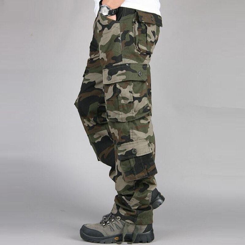 Camo Pants Men Military Multi Pocket Cargo Trousers Hip Hop Joggers Urban Overalls Outwear Camouflage Tactical Pants Wholesale