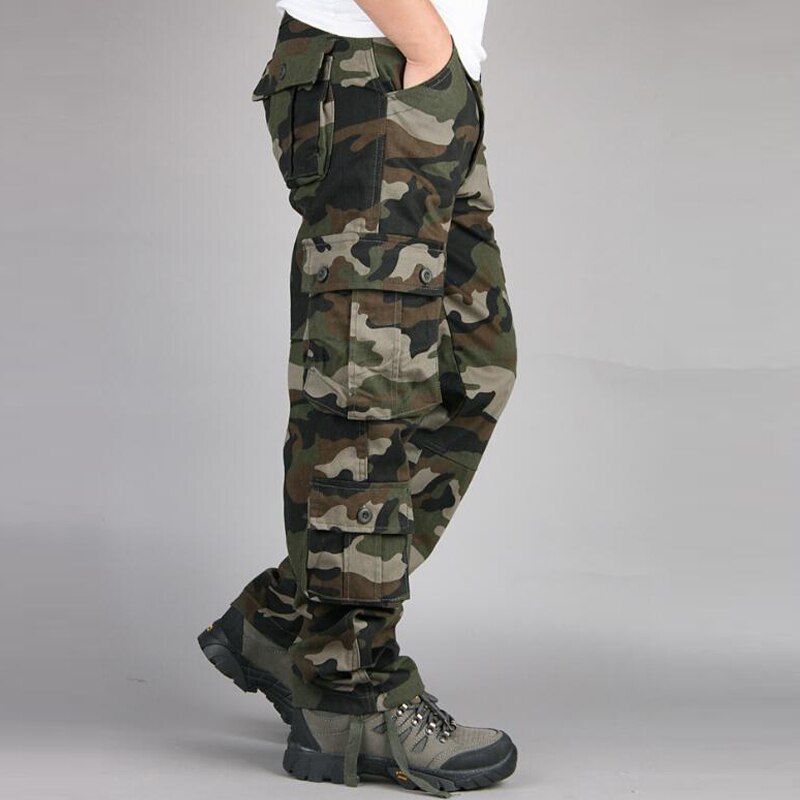 Camo Pants Men Military Multi Pocket Cargo Trousers Hip Hop Joggers Urban Overalls Outwear Camouflage Tactical Pants Wholesale