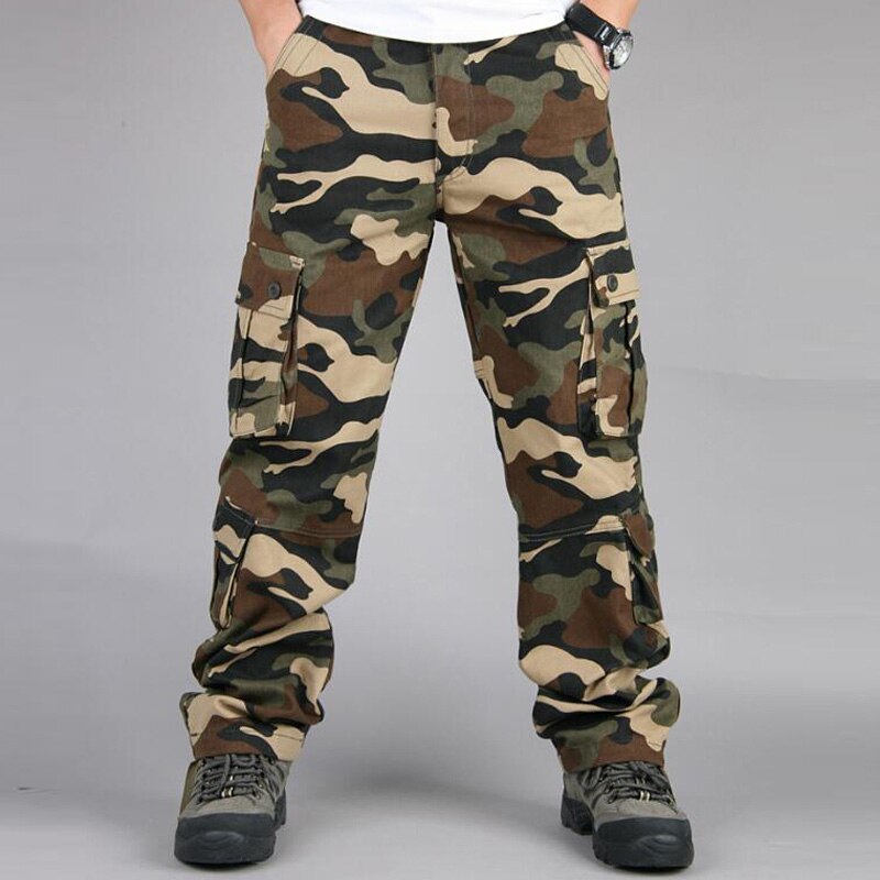 Camo Pants Men Military Multi Pocket Cargo Trousers Hip Hop Joggers Urban Overalls Outwear Camouflage Tactical Pants Wholesale