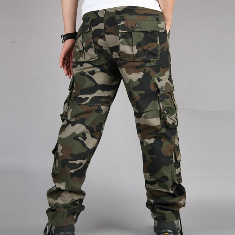 Camo Pants Men Military Multi Pocket Cargo Trousers Hip Hop Joggers Urban Overalls Outwear Camouflage Tactical Pants Wholesale