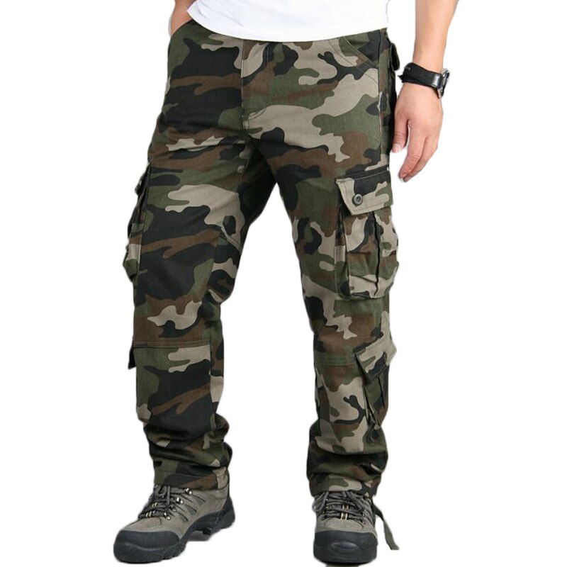 Camo Pants Men Military Multi Pocket Cargo Trousers Hip Hop Joggers Urban Overalls Outwear Camouflage Tactical Pants Wholesale