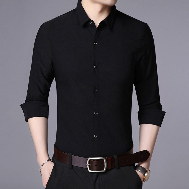 2023 New Fashion Brand Designer Shirt Men Dress Shirts Slim Fit Streetwear Long Sleeve Korean High Quality Casual Men Clothes