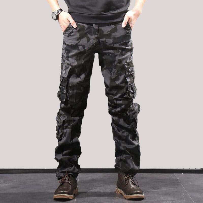 Camo Pants Men Military Multi Pocket Cargo Trousers Hip Hop Joggers Urban Overalls Outwear Camouflage Tactical Pants Wholesale