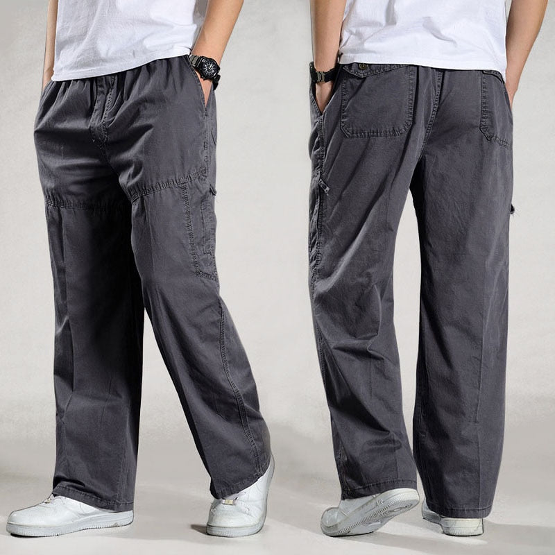 Brand Casual Pants men cargo pants cotton loose trousers mens pants overalls Multi Pocket Straight Joggers Homme 6XL