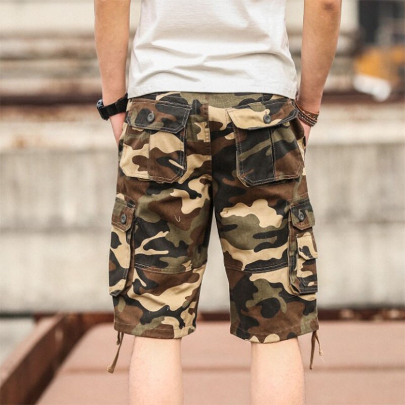 Summer Men's Camouflage Camo Cargo Shorts Casual Cotton Baggy Multi Pocket Army Military Plus Size 44 Breeches Tactical Shorts