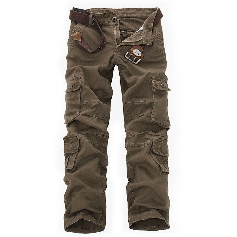 Spring Mens Cargo Pants ArmyGreen Big Pockets Decoration Casual Easy Wash Trousers Male Tactical Pants Size 28 44 46