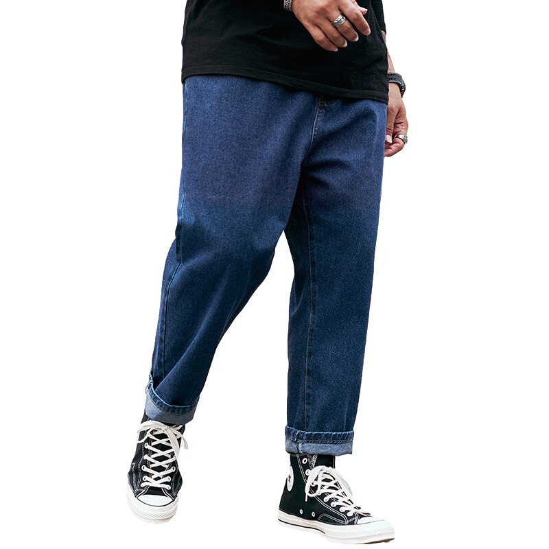 Fashion Streetwear Men Jeans Loose Fit Blue Baggy Jeans Straight Denim Pants Homme Wide Leg Jeans Brand Men Clothing 29-46 48