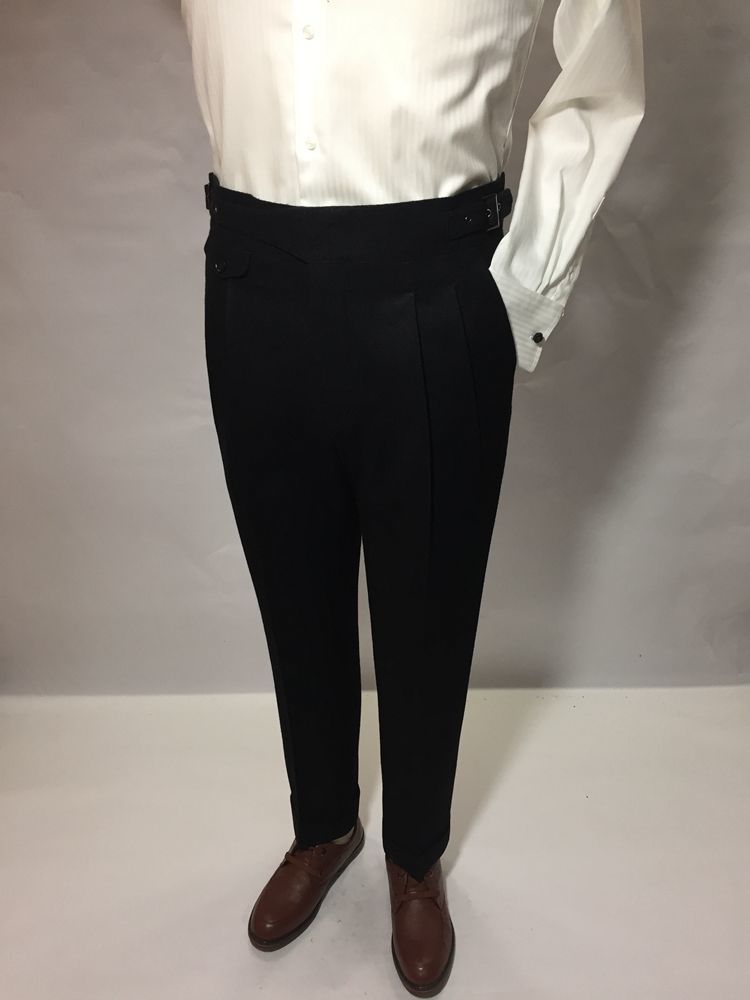 Autumn Winter Woolen Business Dress Pants Men High Waist Streetwear Casual Trousers Formal Social Suit Pants Homme F213