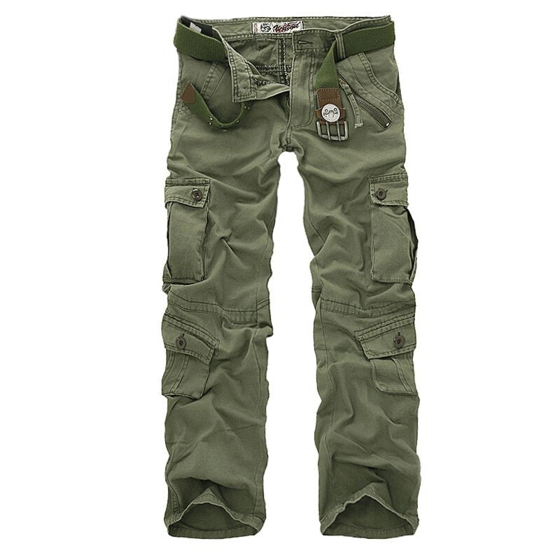 2023 High Quality Men's Cargo Pants Casual Loose Multi Pocket Military Pants Long Trousers for Men Camo Joggers Plus Size 28-40