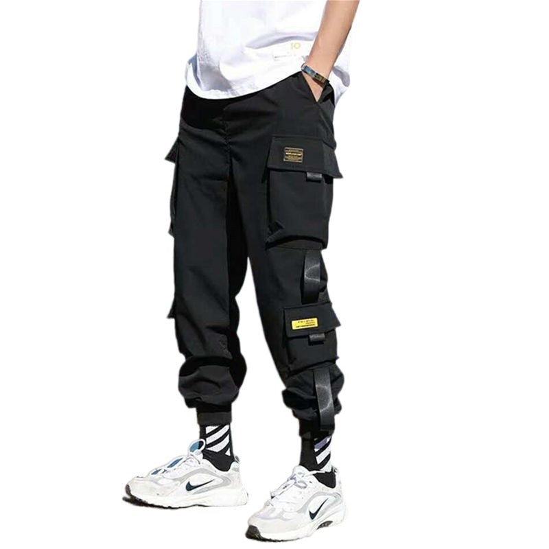 New Hip Hop Joggers Cargo Pants Men Harem Pants Multi-Pocket Ribbons Man Sweatpants Streetwear Casual Mens Pants