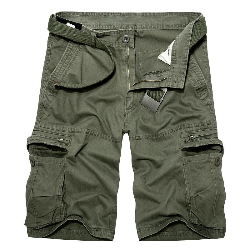 spring summer solid color Tooling shorts men loose washing Multi-pocket tactical cargo cotton shorts for men size 29-40