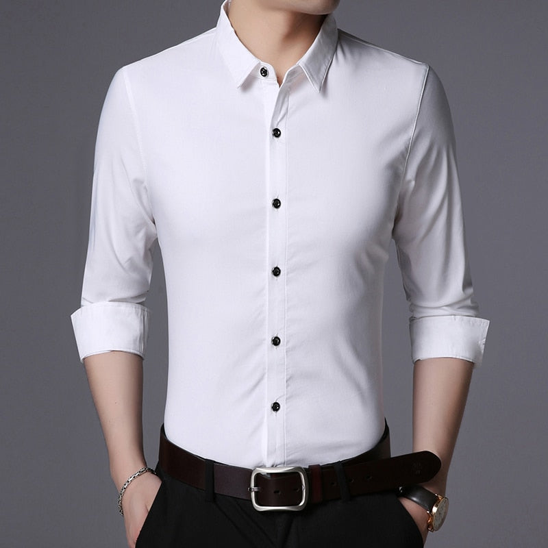 2023 New Fashion Brand Designer Shirt Men Dress Shirts Slim Fit Streetwear Long Sleeve Korean High Quality Casual Men Clothes