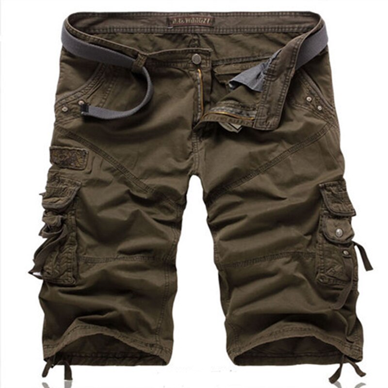 Summer Men's Cropped Trousers Oversized Multi Pocket Streetwear Cotton Cargo Shorts Men Clothing Overalls Casual Shorts AF5822