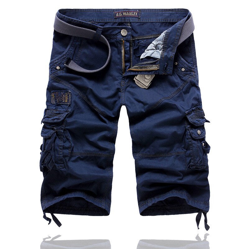 Summer Men's Cropped Trousers Oversized Multi Pocket Streetwear Cotton Cargo Shorts Men Clothing Overalls Casual Shorts AF5822