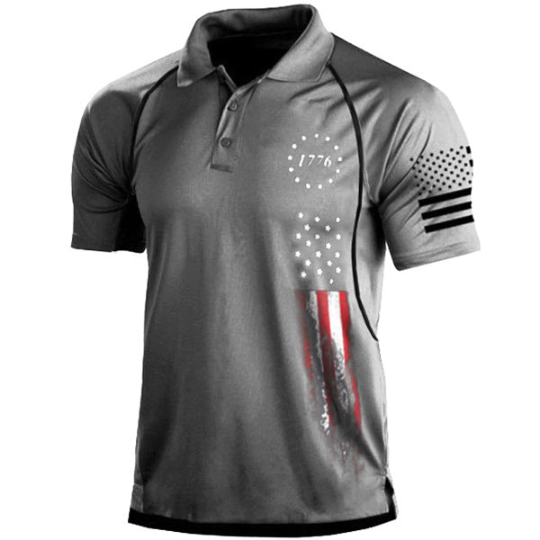 American Flag Printed Patriotic Polo Shirt 3d Digital Printing