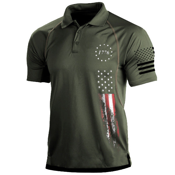 American Flag Printed Patriotic Polo Shirt 3d Digital Printing