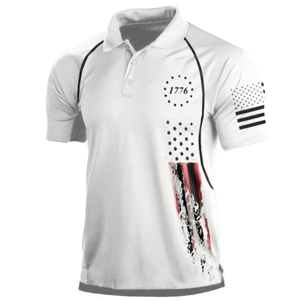 American Flag Printed Patriotic Polo Shirt 3d Digital Printing