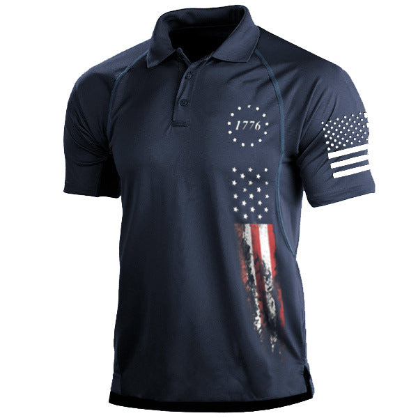 American Flag Printed Patriotic Polo Shirt 3d Digital Printing