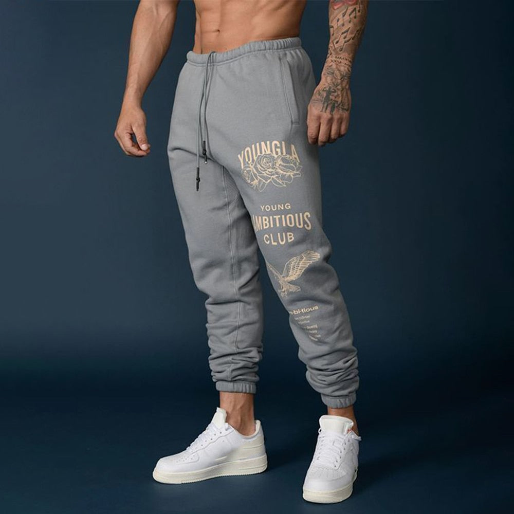 Fashion Fitness Pants Men's Fall And Winter Loose And Thick Bunched Feet Outdoor Sports Pants American Basketball Training Pant