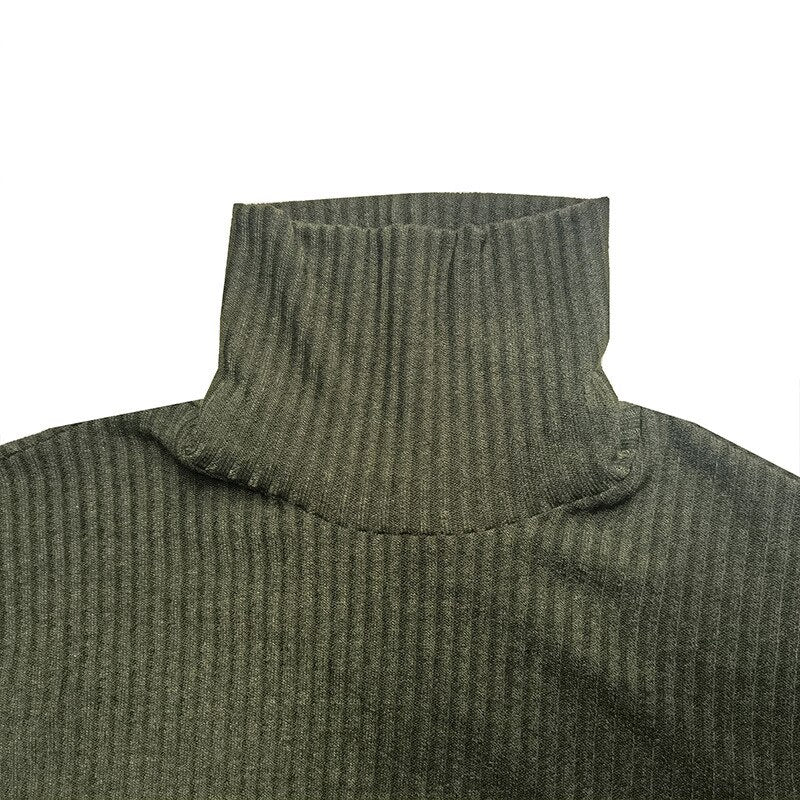 Knitted Basic T-shirt Men Sweater Turtleneck Long Sleeve Solid Casual Sweaters Autumn Mens Clothing Leisure Knit Bottoming Tops