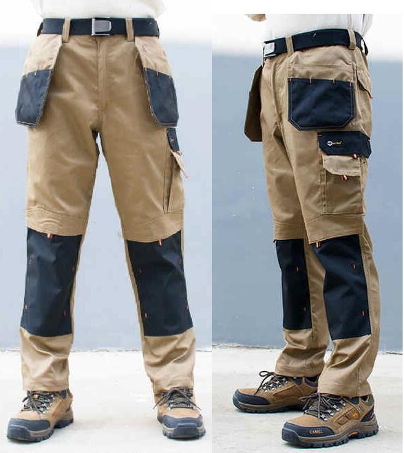 Men's Multi-Pocket Cargo Pants Outdoor Work Pants Wear-Resistant Pants Worker's Trousers With Leg Bag