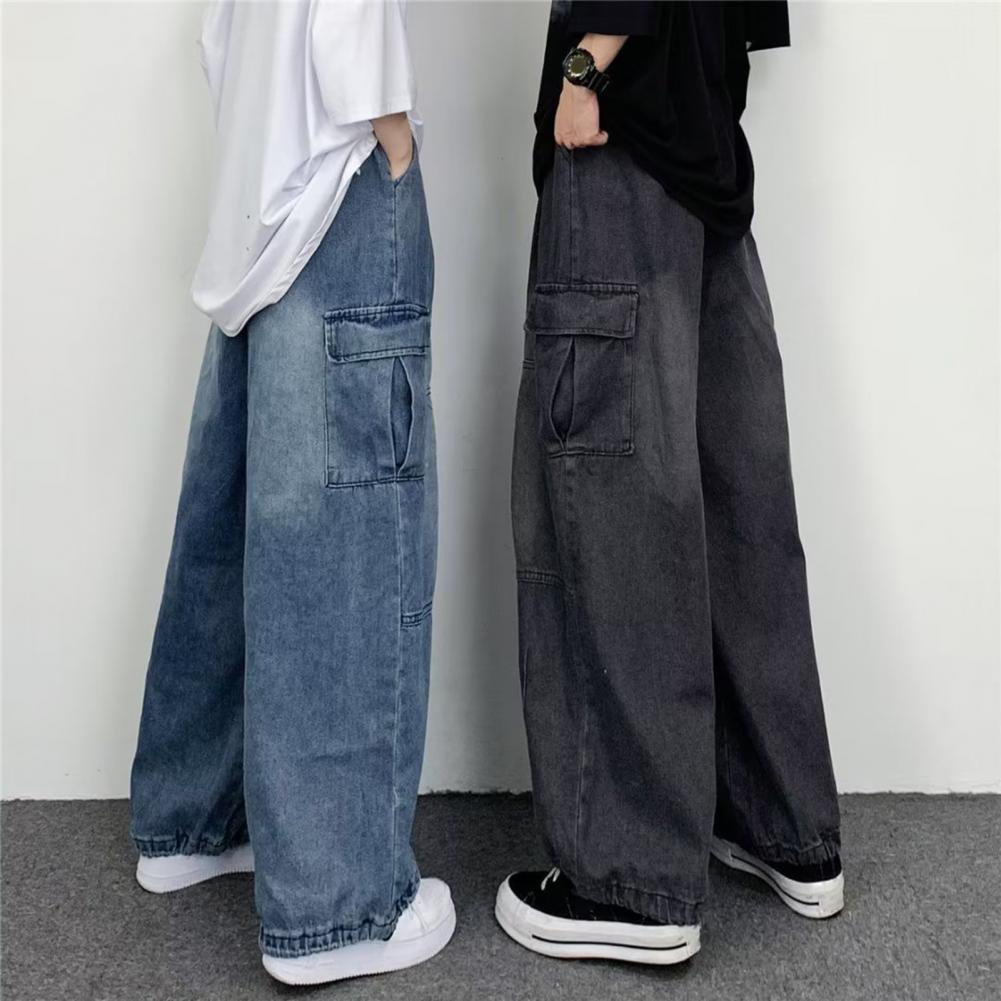 Streetwear Baggy Cargo Jeans Women’s Vintage Y2K High Waisted Straight Wide Leg Pants Denim Trousers Fairy Grunge Alt Clothes