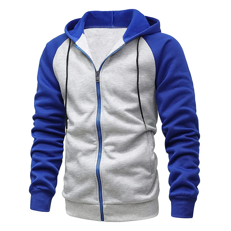 FORUWISH  -  Prowow New Men's Zip-Up Color Block Hoodie with Casual Stylish Durable Fall/Winter Top Raglan Sleeves Hoodies Sweatshirt Male