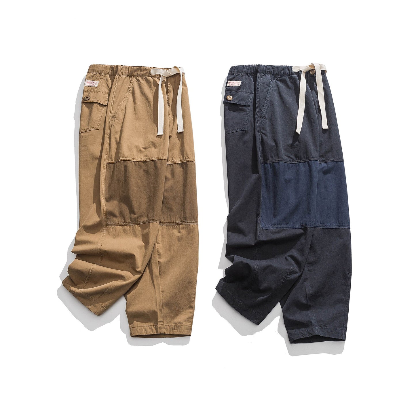 Streetwear Casual Straight Cargo Pants Men Korean Loose Patchwork Trousers Men Clothing Harajuku Harem Pants