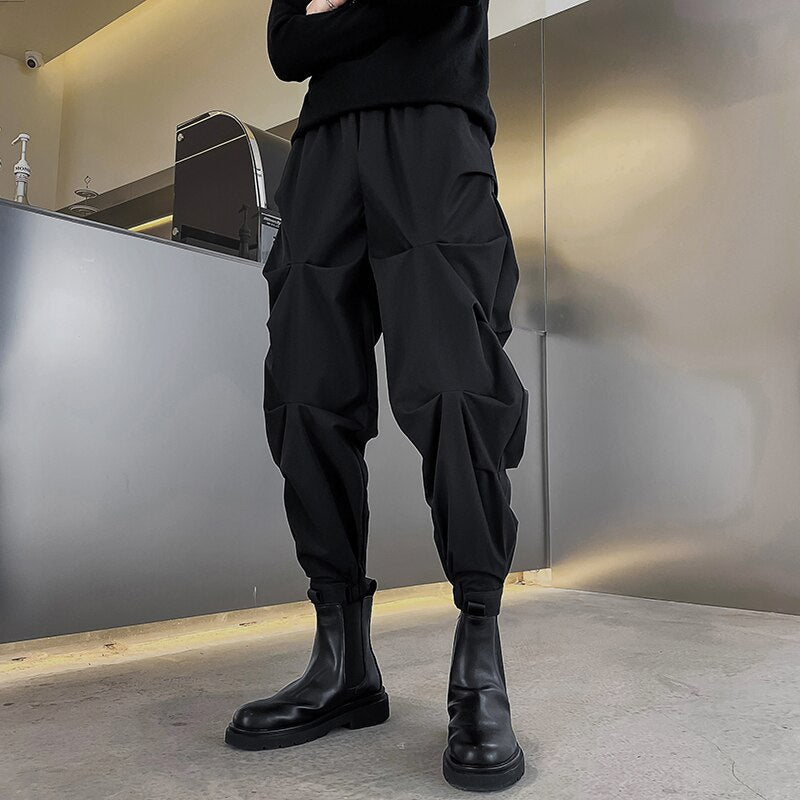 Men 2023 Spring Autumn New Loose Harem Pants Male Solid Color Joggers Cargo Pants Men Sweatpants Streetwear Casual Pants U206