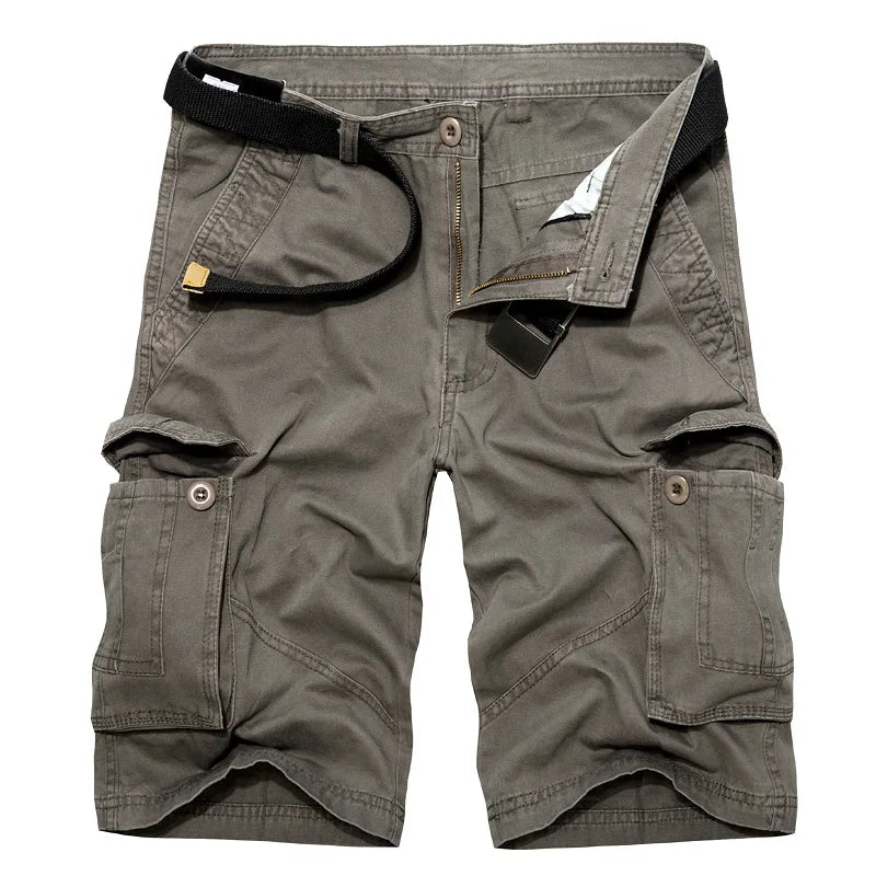 FORUWISH  - New Summer Men Tactical Shorts Multi-Pocket Cotton Male Shorts Cotton Casual New Zipper Straight Man Short Pants