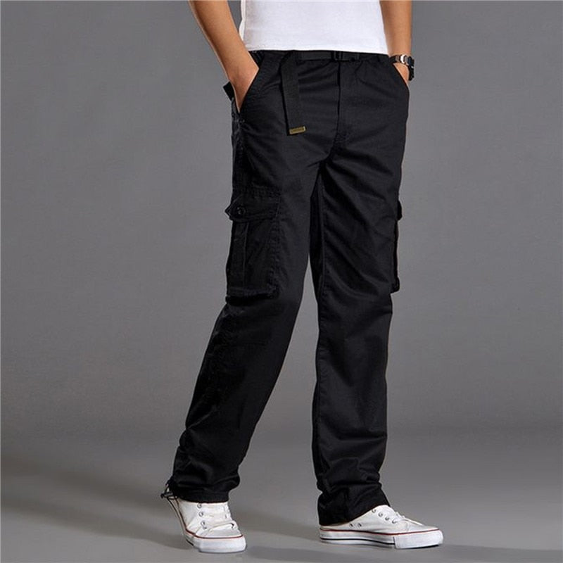 Brand Casual Pants men cargo pants cotton loose trousers mens pants overalls Multi Pocket Straight Joggers Homme 3XL