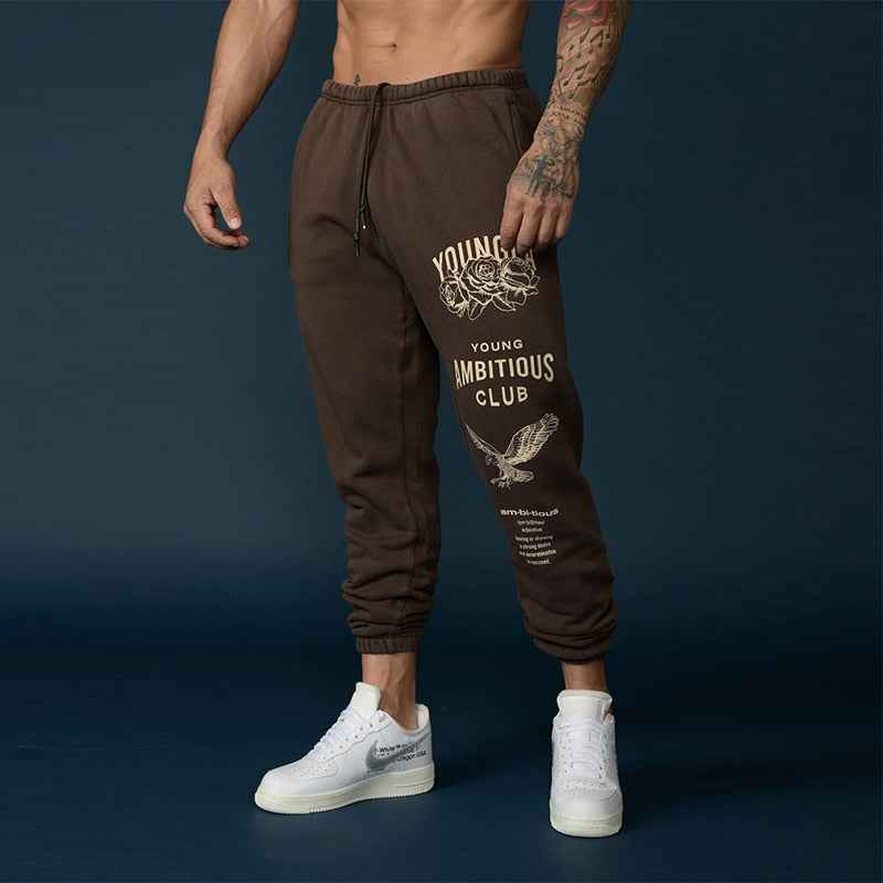 Autumn Mens Sweatpants Sports Leisure Fitness Training Leggings Trousers Men Trends Fashion Pattern Print Slim Pants Streetwear