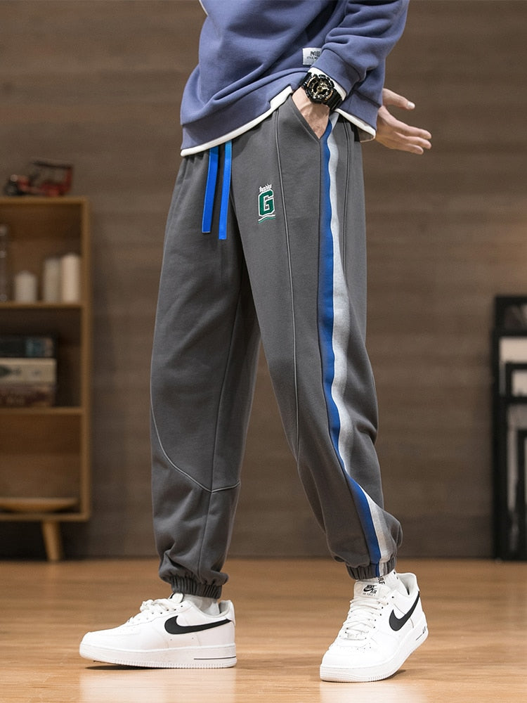 2023 New Men's Joggers Sweatpants Plus Size Streetwear Fashion Letter Embroidery Cotton Casual Sweats Loose Harem Pants 8XL