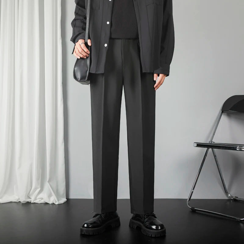 Men's Loose and Straight Flowing Trousers with a Sense of Drape, Spring and Summer Casual Pants, Autumn Suit Pants