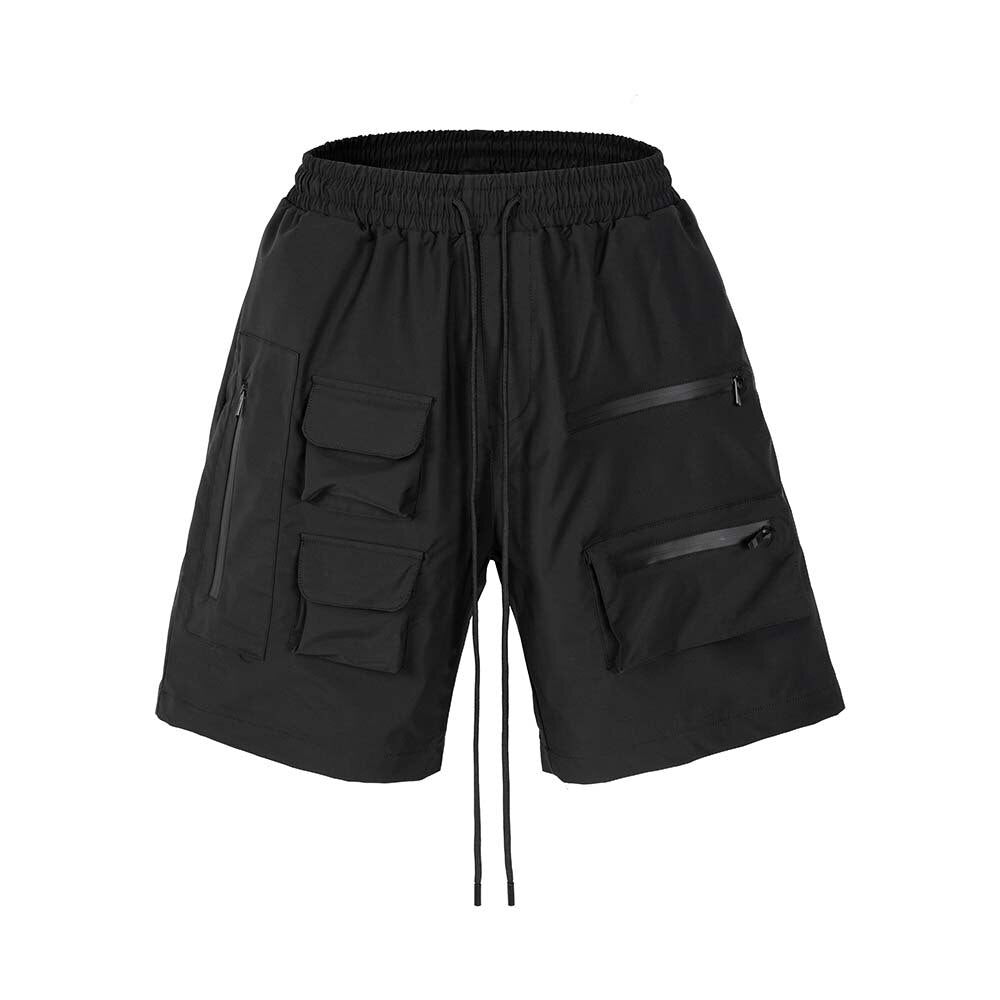 Multi Pocket Functional Summer Drawcord Casual Loose Shorts for Men Streetwear Cargo Shorts Men