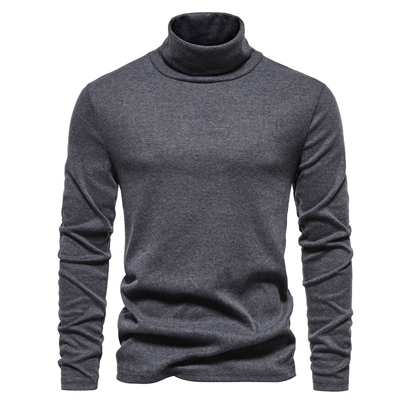 Men‘s Turtleneck Sweater Knitted Pullovers Bottoming Knitwear Fashion Casual Slim Fit Solid Color Stretch Pullover Sweaters Men