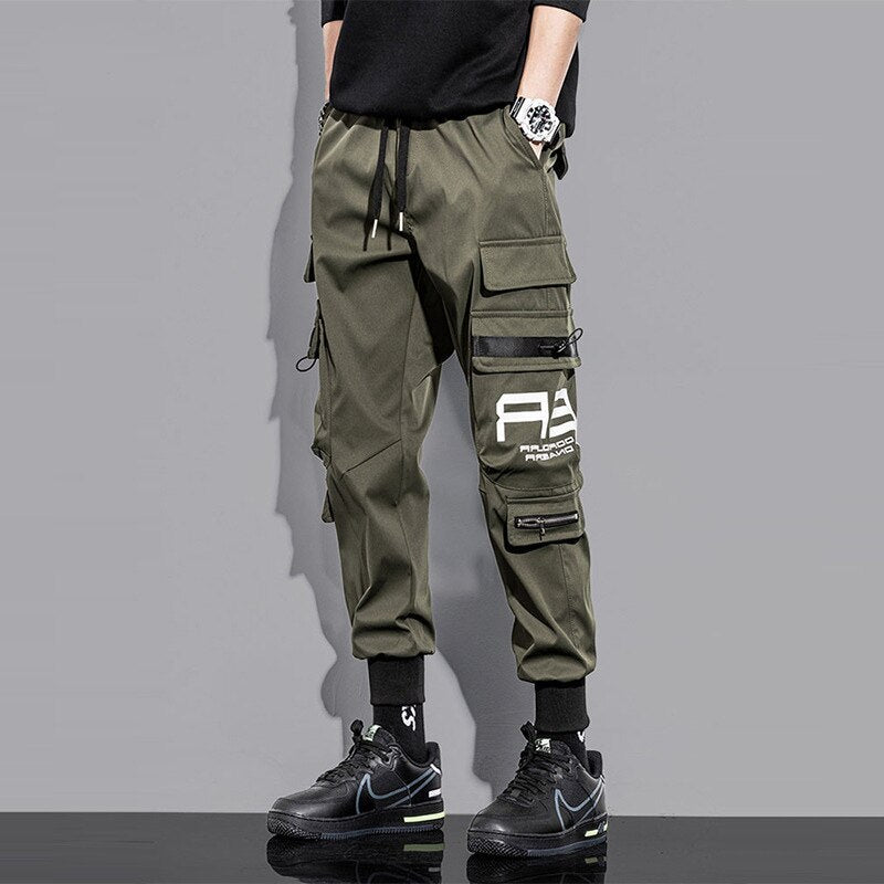 Hip Hop Cargo Pants Harem Joggers Trousers Men Women Ribbons Pockets Streetwear Summer Casual Loose Sweatpant Men's Clothing