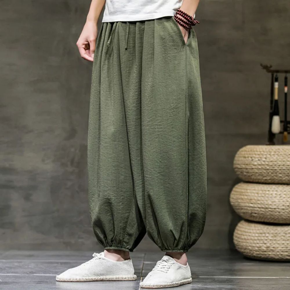 Men Harajuku Harem Pants 2023 Mens Summer Cotton Linen Joggers Pants Male Vintage Chinese Style Sweatpants Fashions Size S-3XL