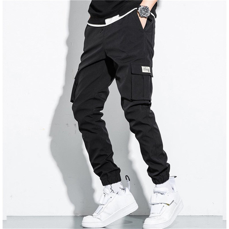 New Hip Hop Joggers Cargo Pants Men Harem Pants Multi-Pocket Ribbons Man Sweatpants Streetwear Casual Pants Mens Sweatpants