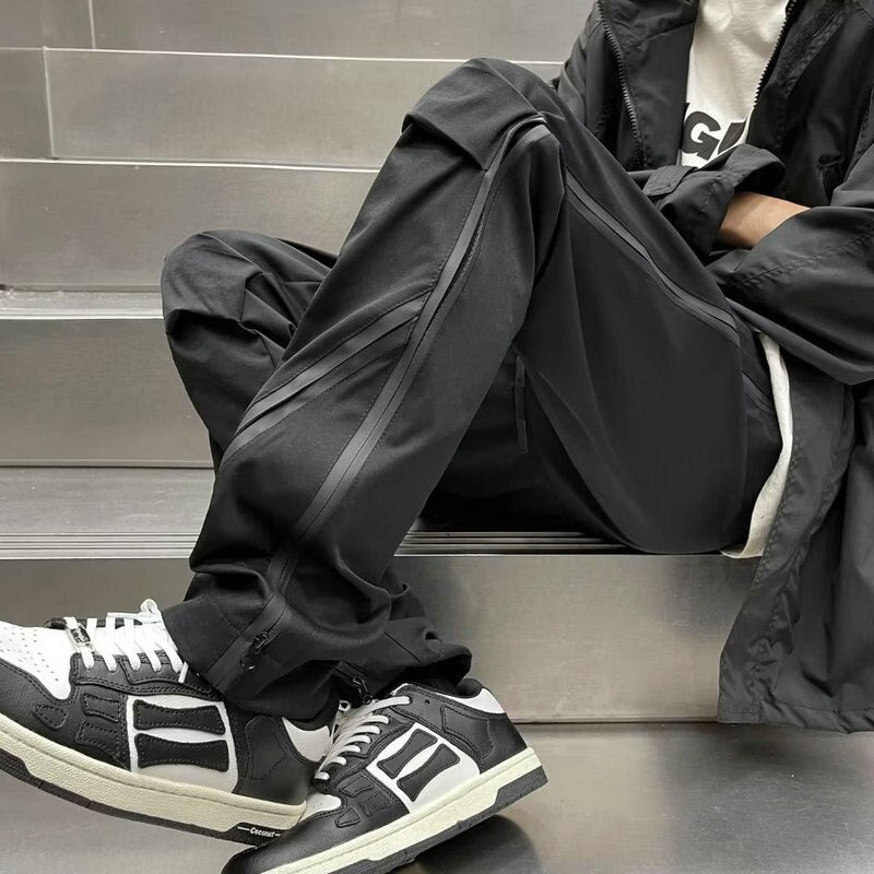 Cargo Pants Men‘s Hip Hop Pants Elastic Waist Harem Trousers Black Harajuku Casual Zipper Men Women Pants New Streetwear