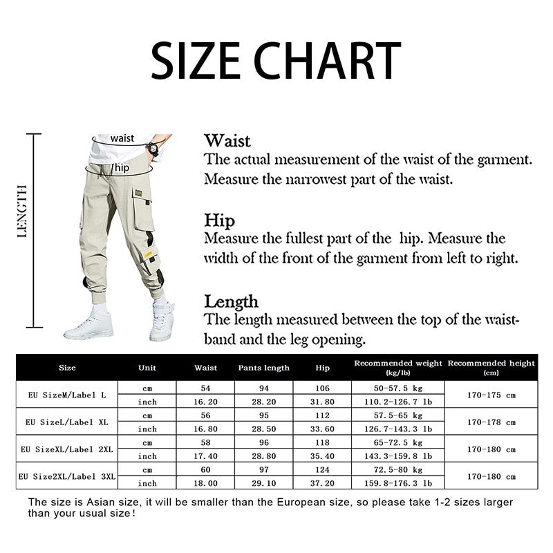 New Hip Hop Joggers Cargo Pants Men Harem Pants Multi-Pocket Ribbons Man Sweatpants Streetwear Casual Pants Mens Sweatpants