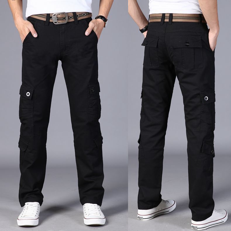 2023 Hot Sale Autumn Men's Cargo Pants Pure Cotton Casual Straight Loose Cargo Trousers Military Work Pants for Male B118