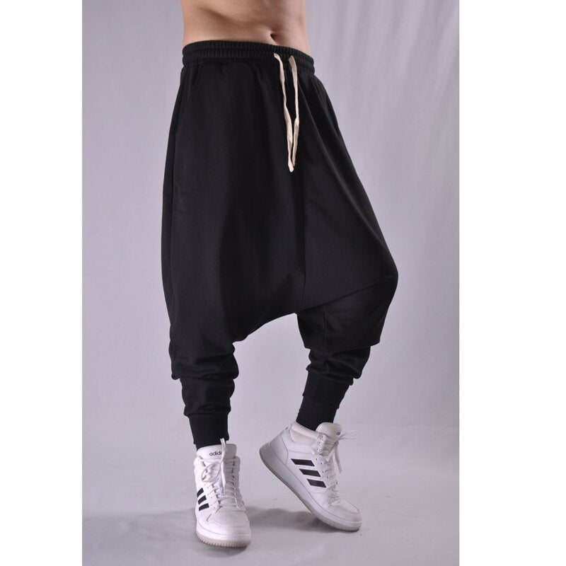 Men's Baggy Trousers Sweatpants Loose Crotch Hip-hop Big Harem Pants Large Size Flying Squirrel  Sports Jogging Pants