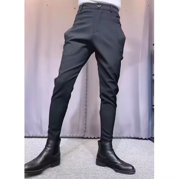 2023 Spring Summer Men Suit Pants Fashion Casual Business Pants Men Slim Fit Ankle Length Office Trousers Men Dress Pants F51