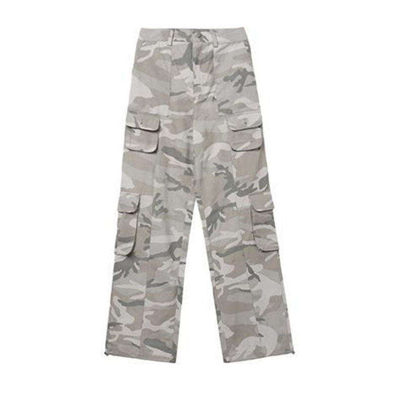 Streetwear Fashion Men Camouflage Cargo Pants Multi-pocket Hip Hop Male Clothing Loose Sports Aesthetic Tactical Wide Trousers